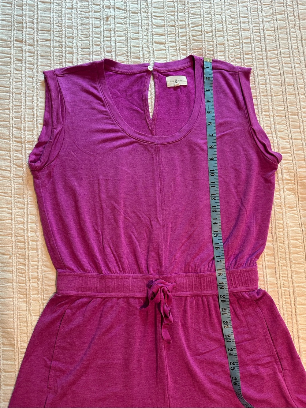 LOFT Lou & Grey Drawstring Fuchsia Romper with Pockets M So Soft & Comfy! - Picture 6 of 11